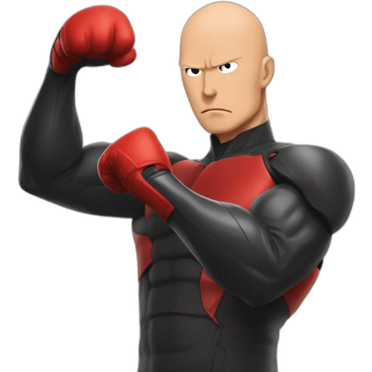 Saitama bald head and red giant hand punch emoji