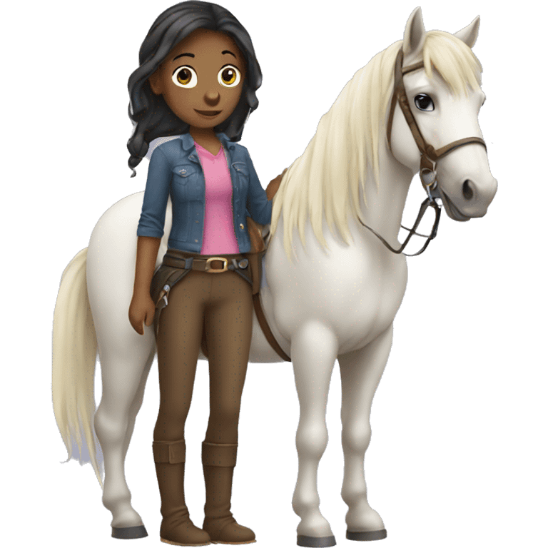 Girl with a horse emoji