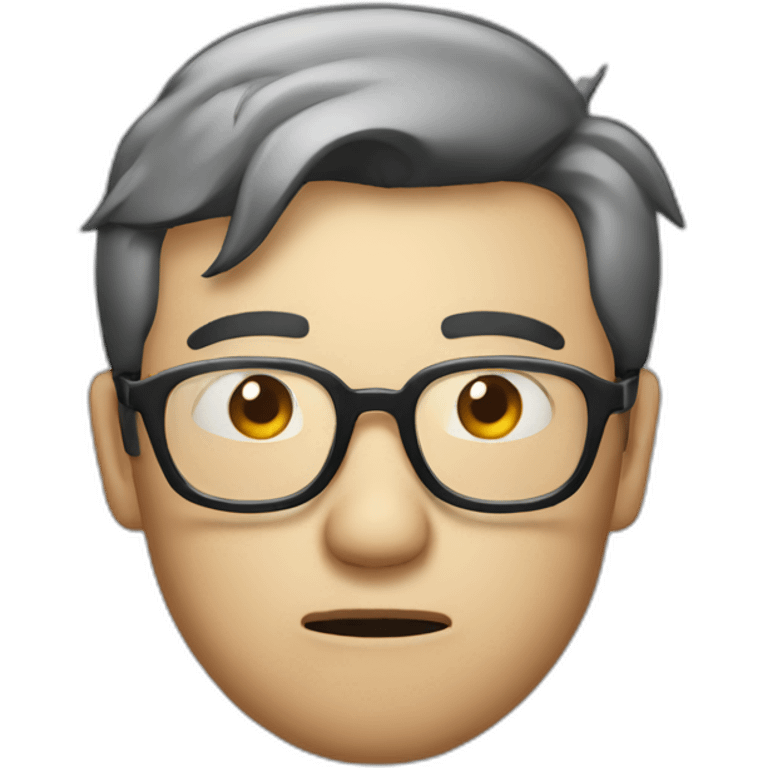 HongKong guy glasses worry face smoking emoji