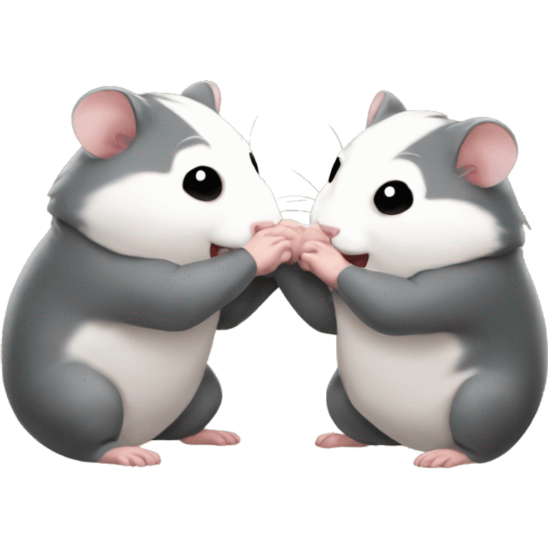 two hamster wrestling emoji