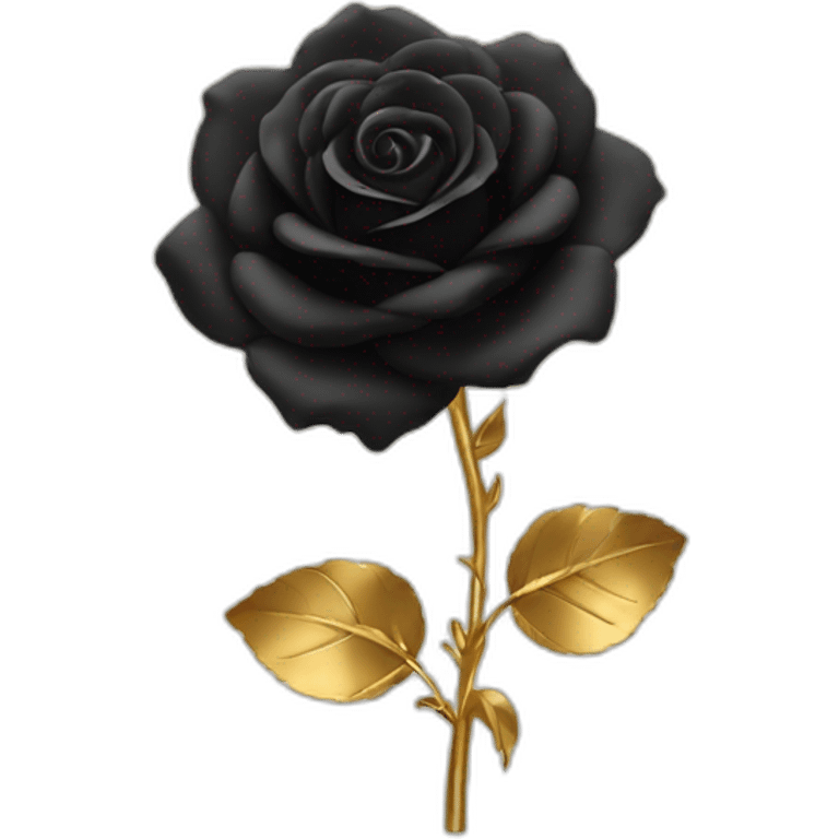 Black rose with gold stem emoji