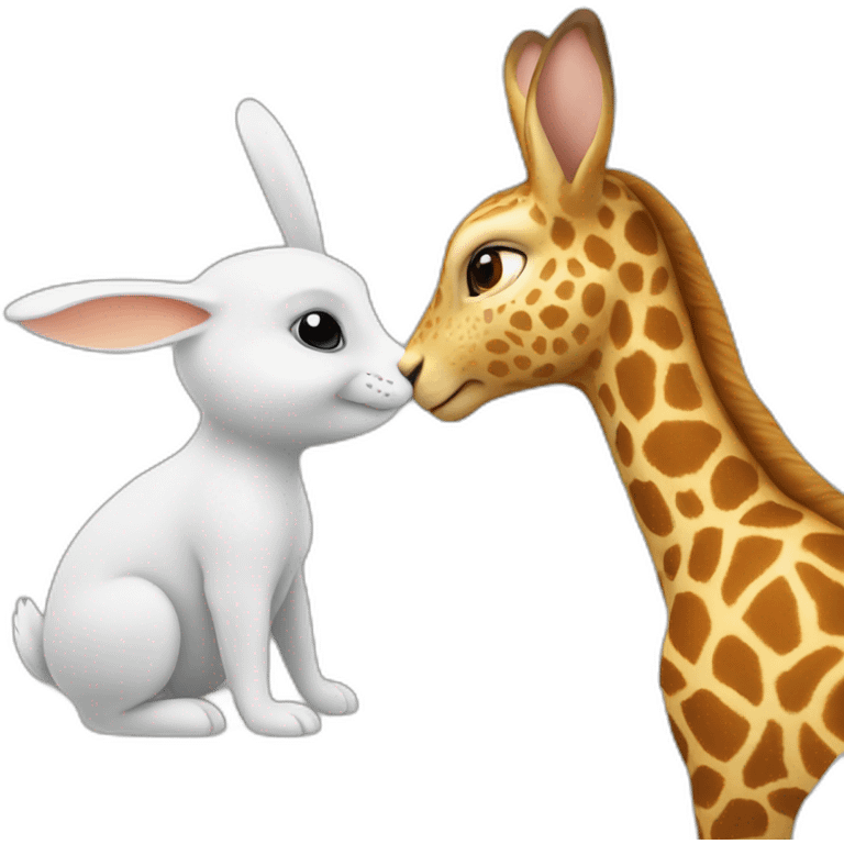 un lapin sur une girafe emoji