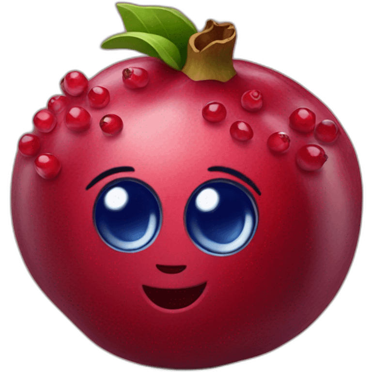 Pomegranate and blueberryQ emoji