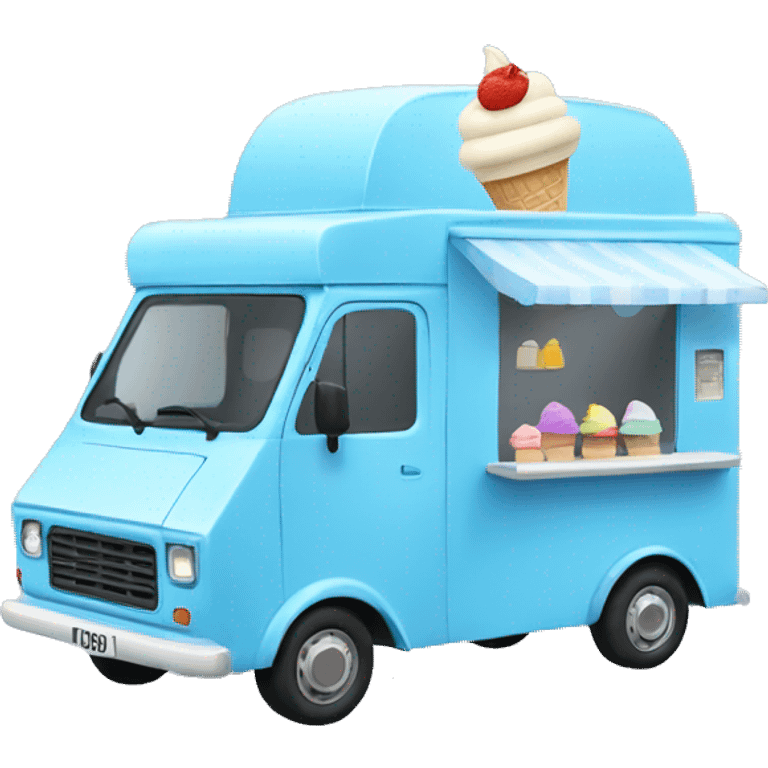 minimalistic blue ice-cream van emoji