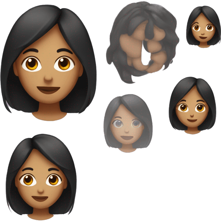 Mum with Black middle Long hair and side Part emoji