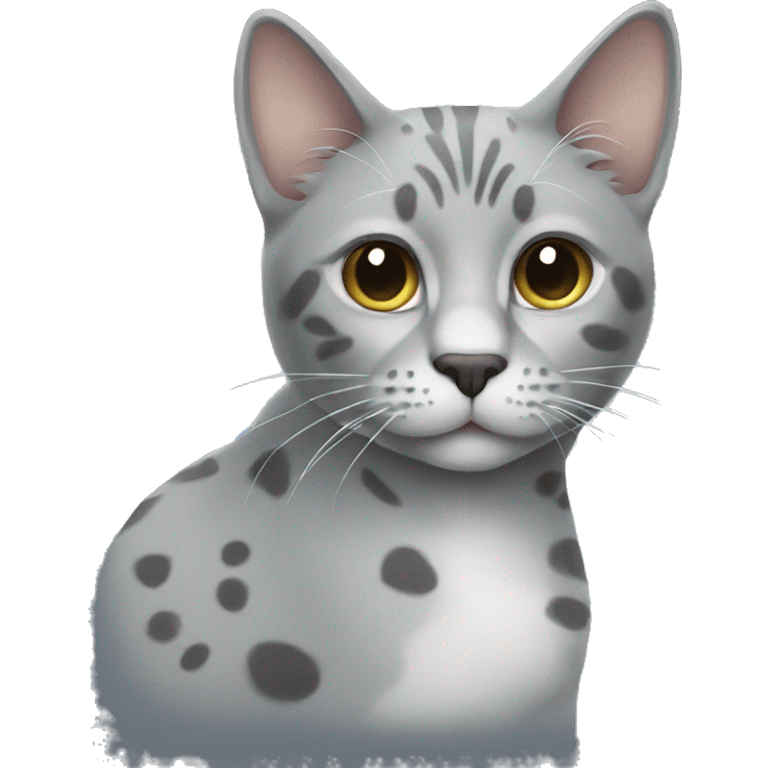 grey cat with spots emoji