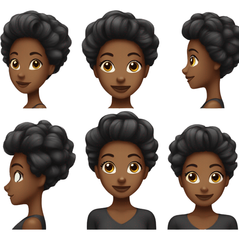 black girl with silk press emoji