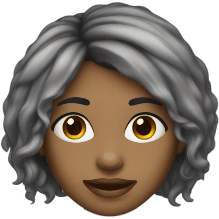 Split hair colored woman emoji