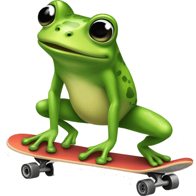 Frog riding a skateboard  emoji