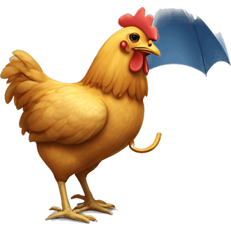 chicken with umbrella emoji