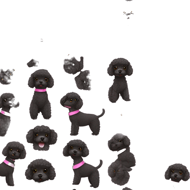 black toy poodle pink collar emoji