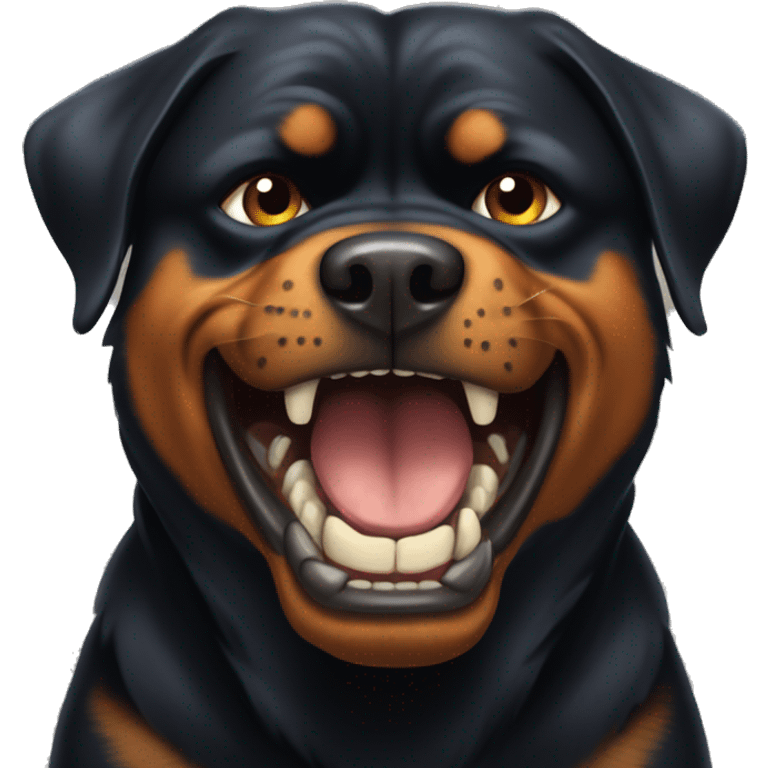 Very angry Rottweiler showing teeth emoji