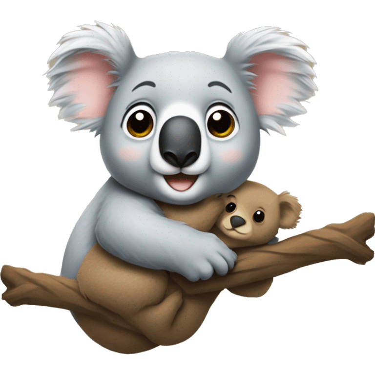 Un koala avec un petit ours emoji