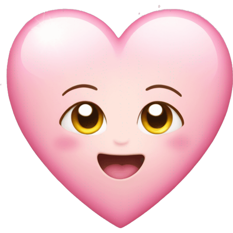 Baby pink love heart with sparkles  emoji