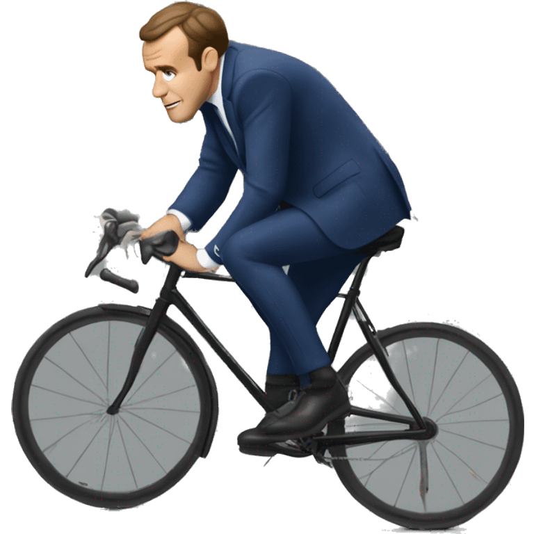 Macron sur un velo emoji