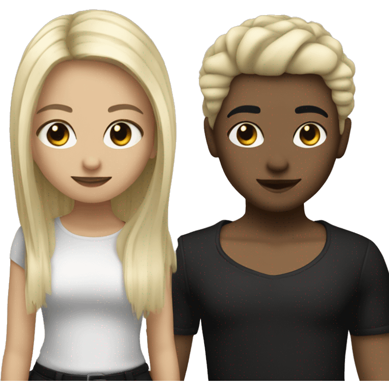 goth girl, left sid hair blonde,right side hair black, hispanic emoji