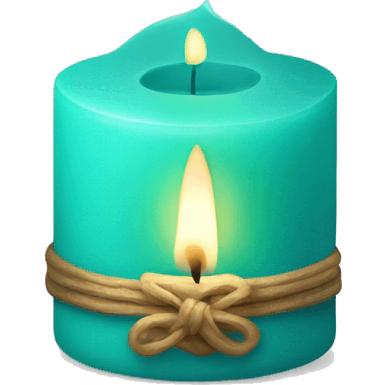 Turquoise coloured candle emoji