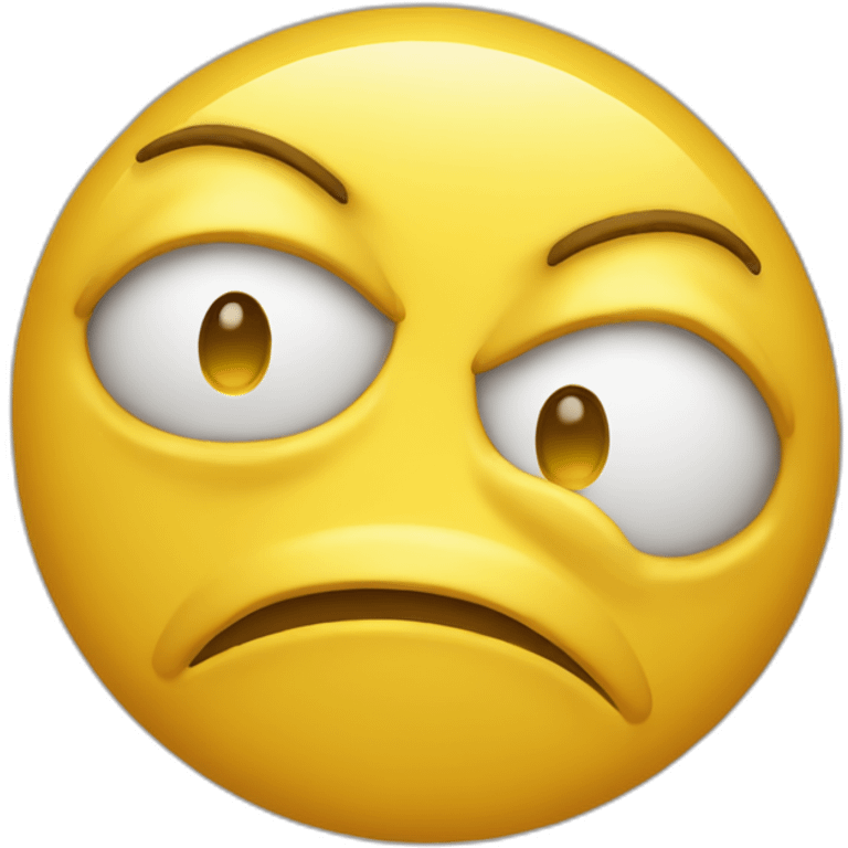 yellow face with a scrunched up nose and small mouth looking dismayed emoji