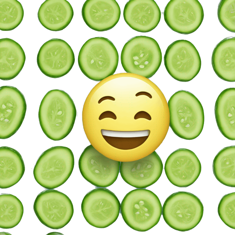 Smiling face with cucumbers  emoji