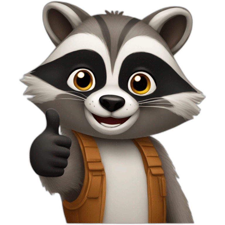 raccoon make thumbs up emoji