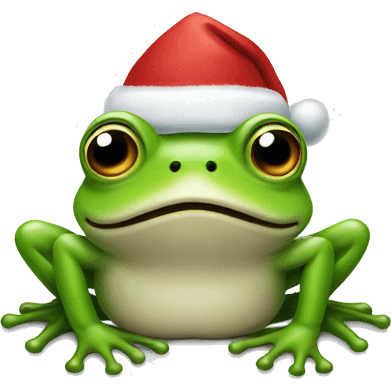 Frog with a Santa hat  emoji