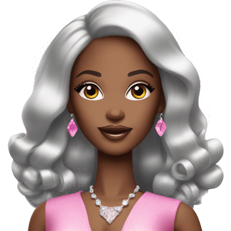 glamorous black barbie  emoji