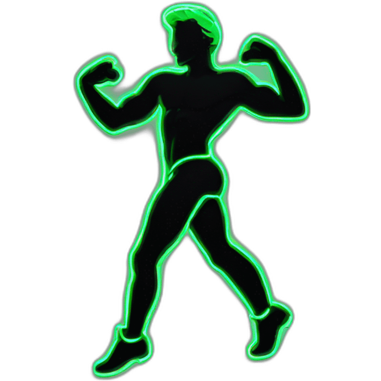  male dancer neon sign booty emoji