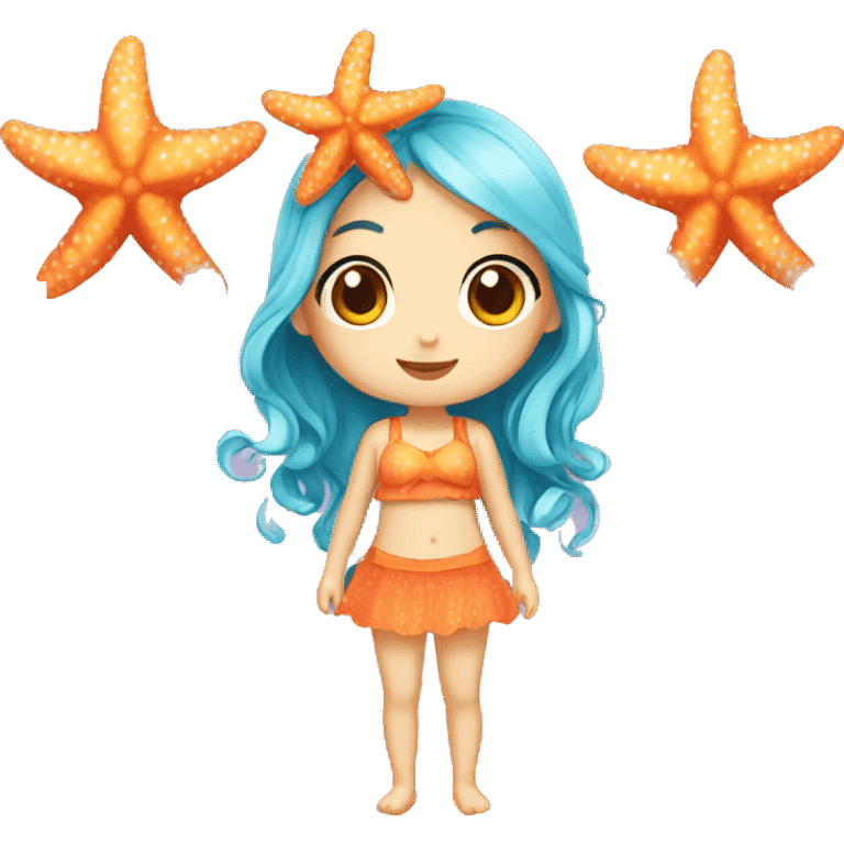 Cute starfish girl emoji