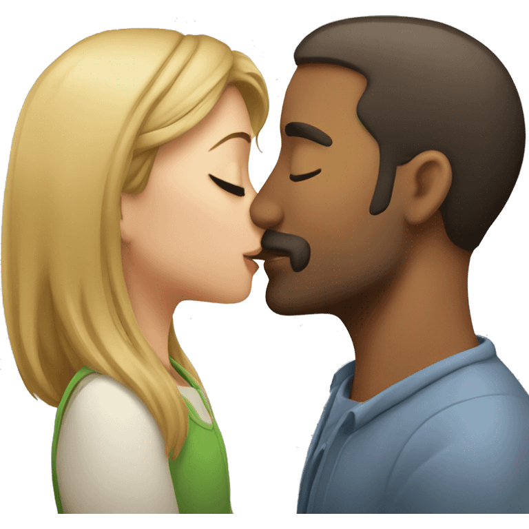 Man kissing a girl emoji