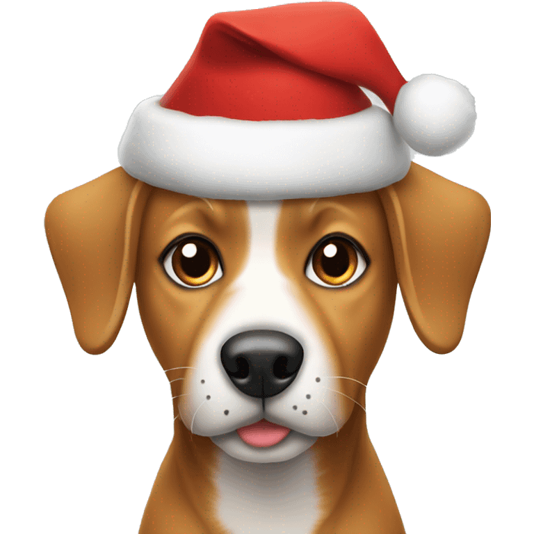 Dog wearing a Christmas hat  emoji