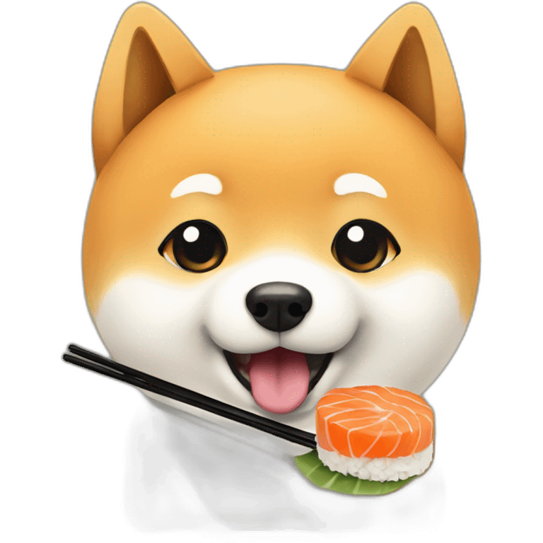 Shiba Inu eating sushi  emoji