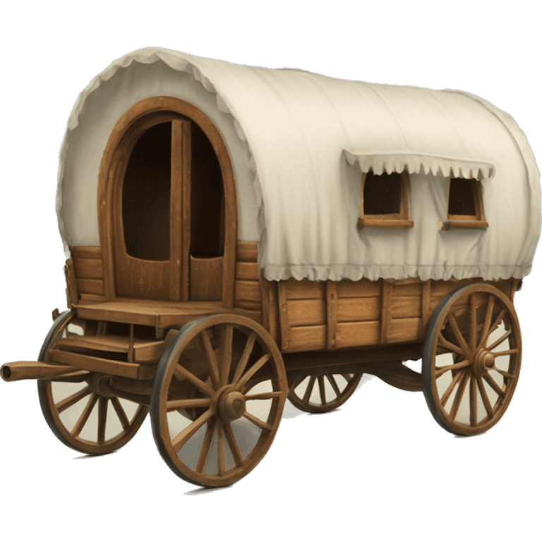 Realistic vintage round gypsy wagon emoji