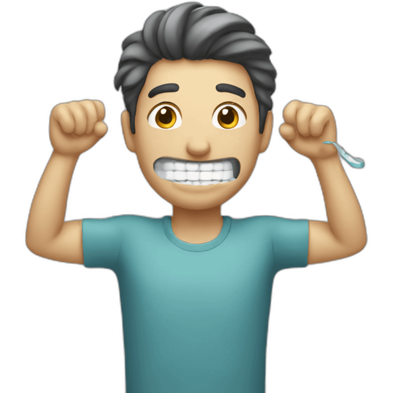 man flossing emoji