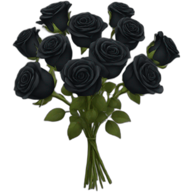 bouquet of black roses emoji