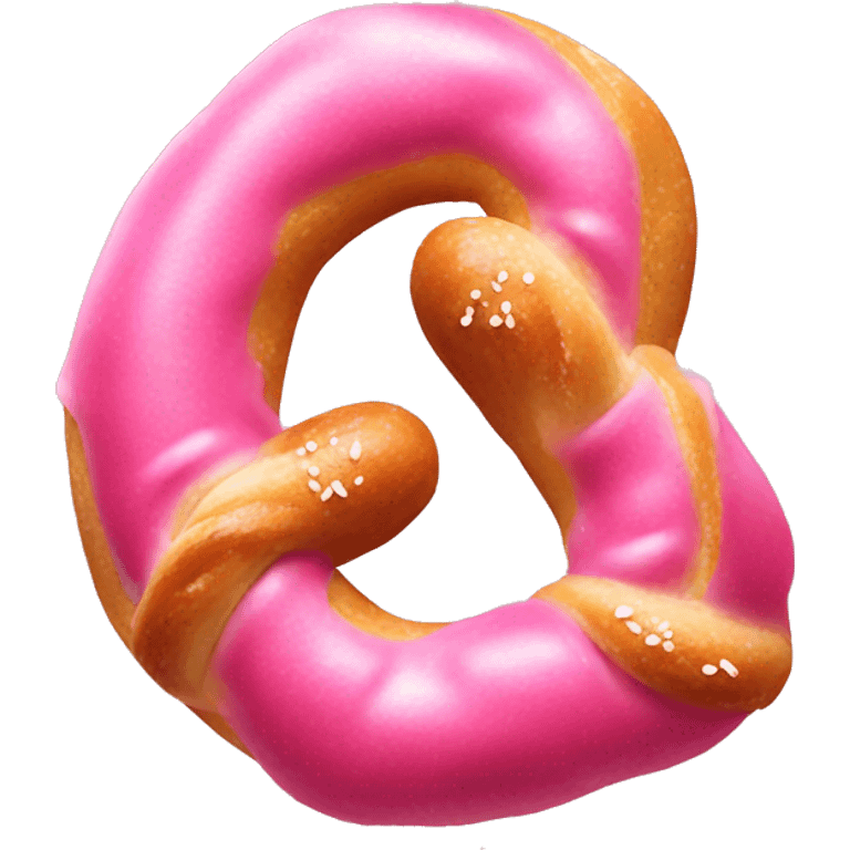 Realistic pink isolated salted pretzel. emoji