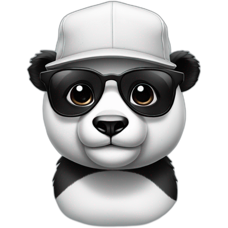 panda with a snapback and square glasses emoji