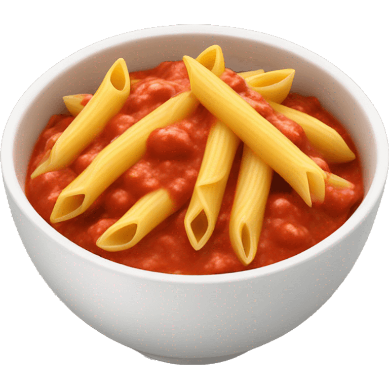 penne with red sauce in a bowl emoji