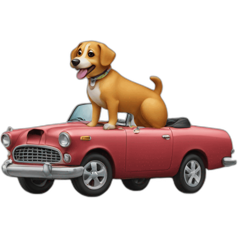 Dog on car emoji