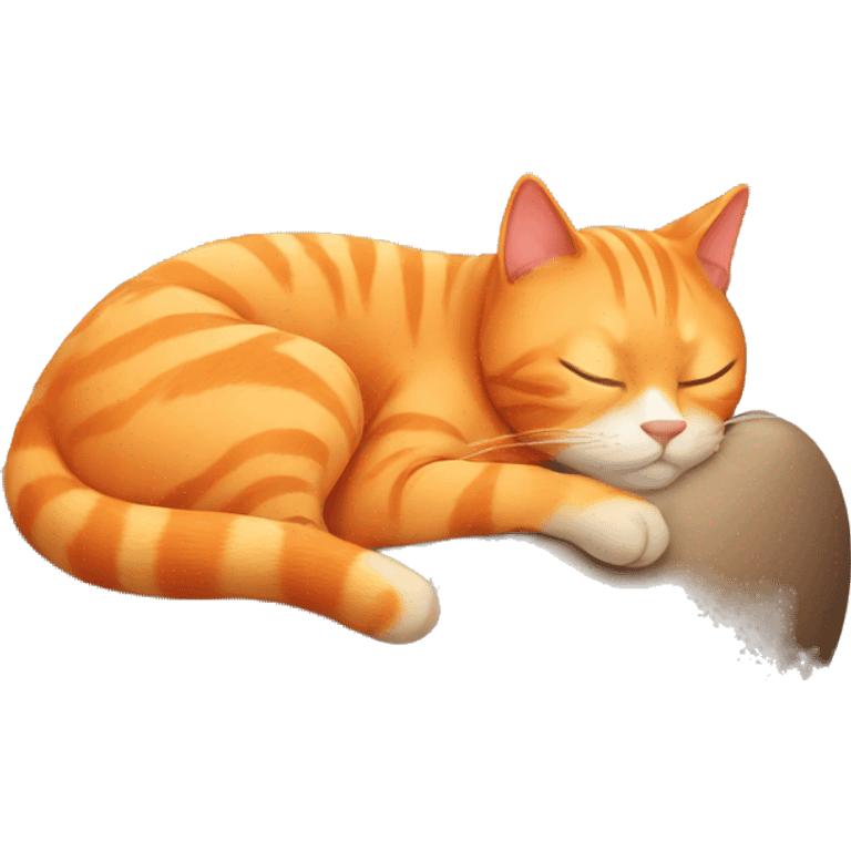 Orange cat sleeping emoji