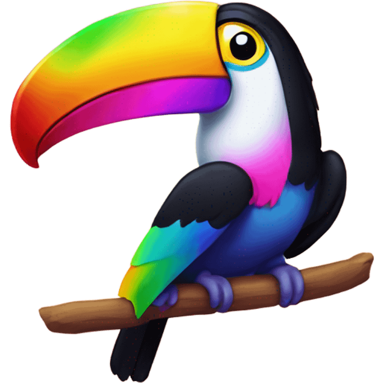 Lisa Frank rainbow toucan  emoji