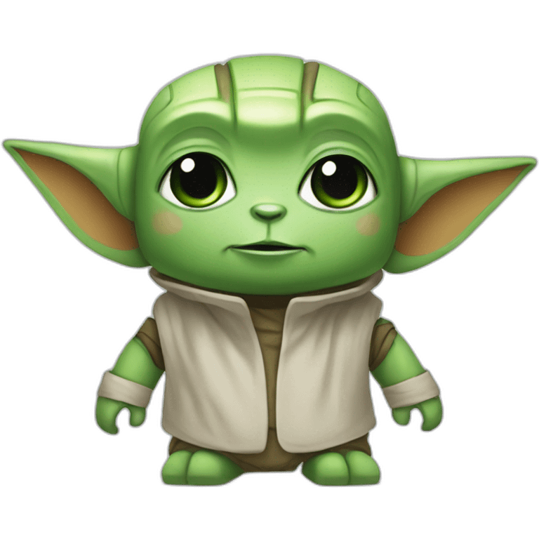 cute robot with yoda ears emoji