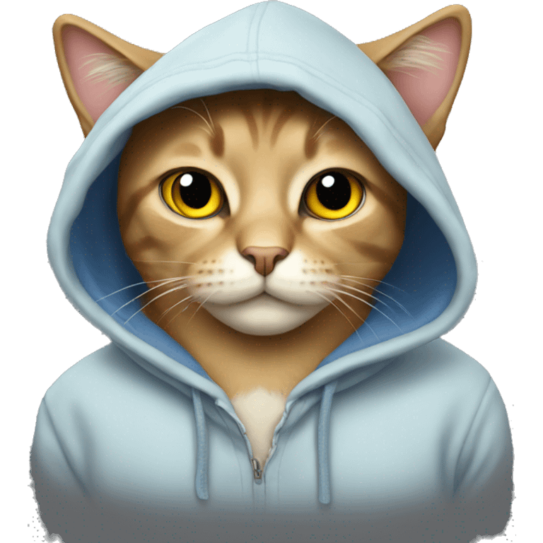 Cat wearing a hoodie emoji