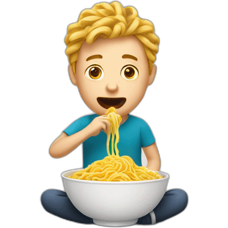 man eating cheap noodles emoji