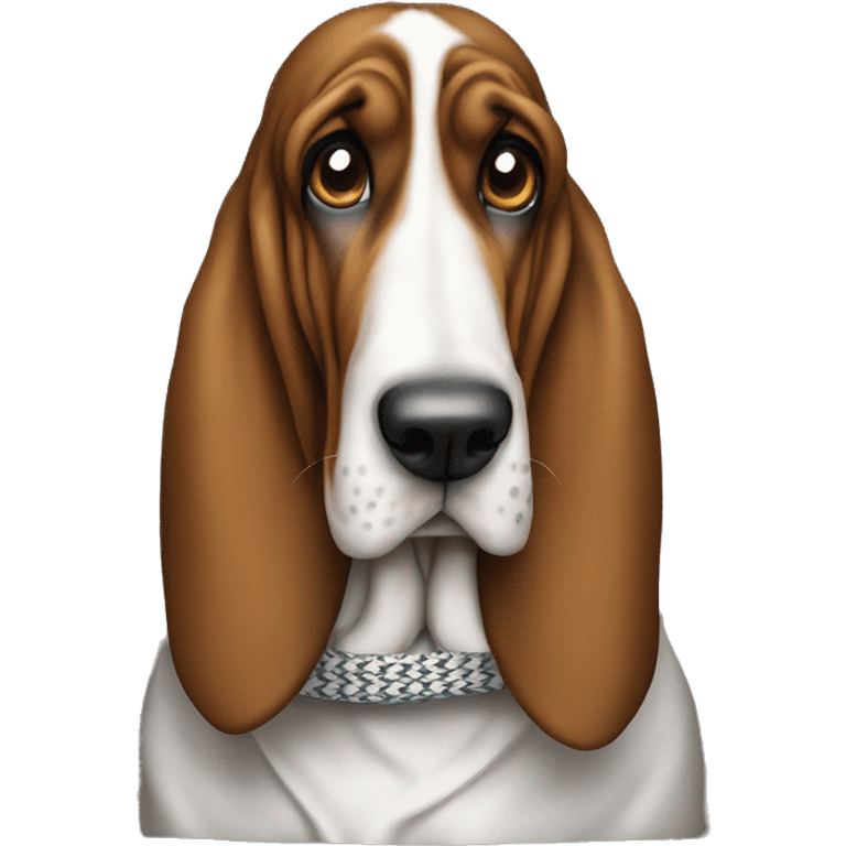 Dog basset hound full-height with shemagh emoji