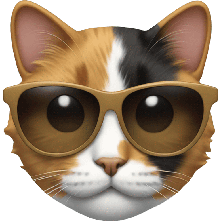 Calico cat with sunglasses emoji