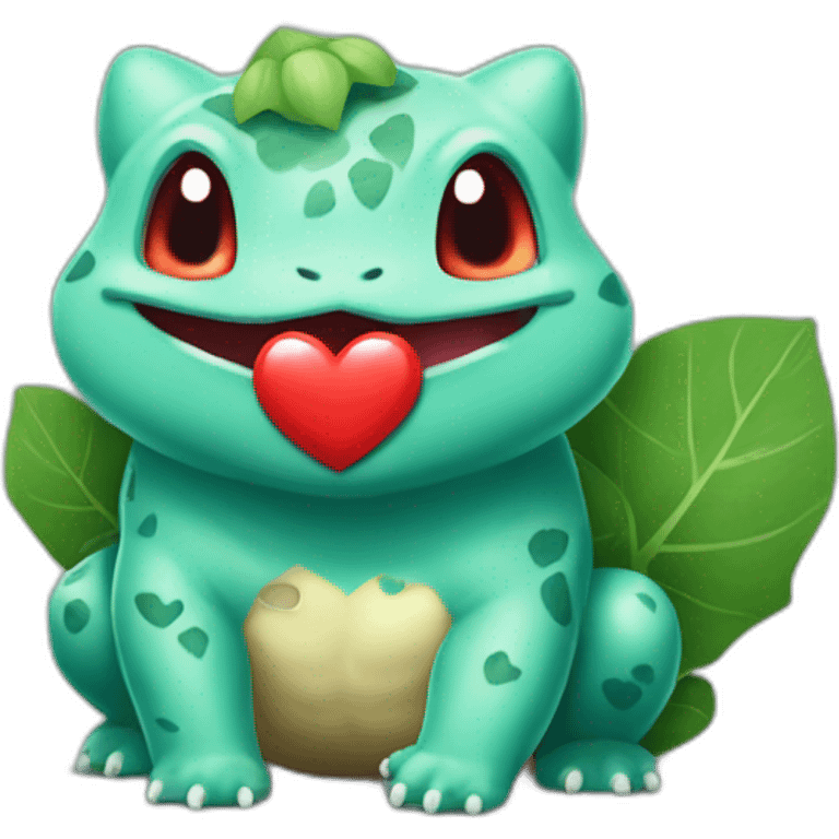 Bulbasaur with heart emoji