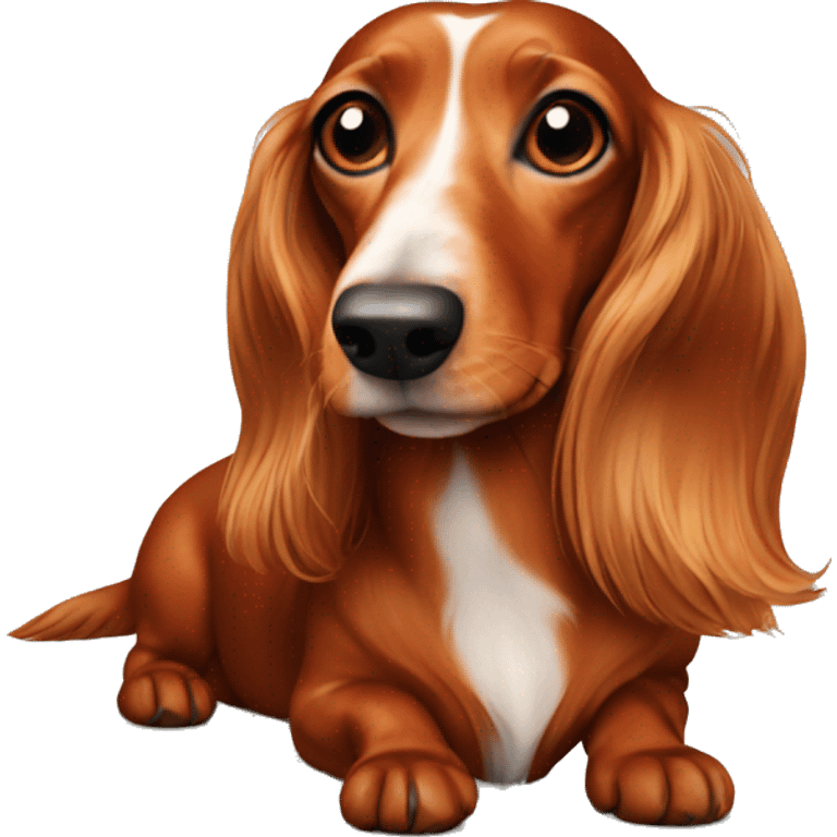 Red Long haired dachshund  emoji