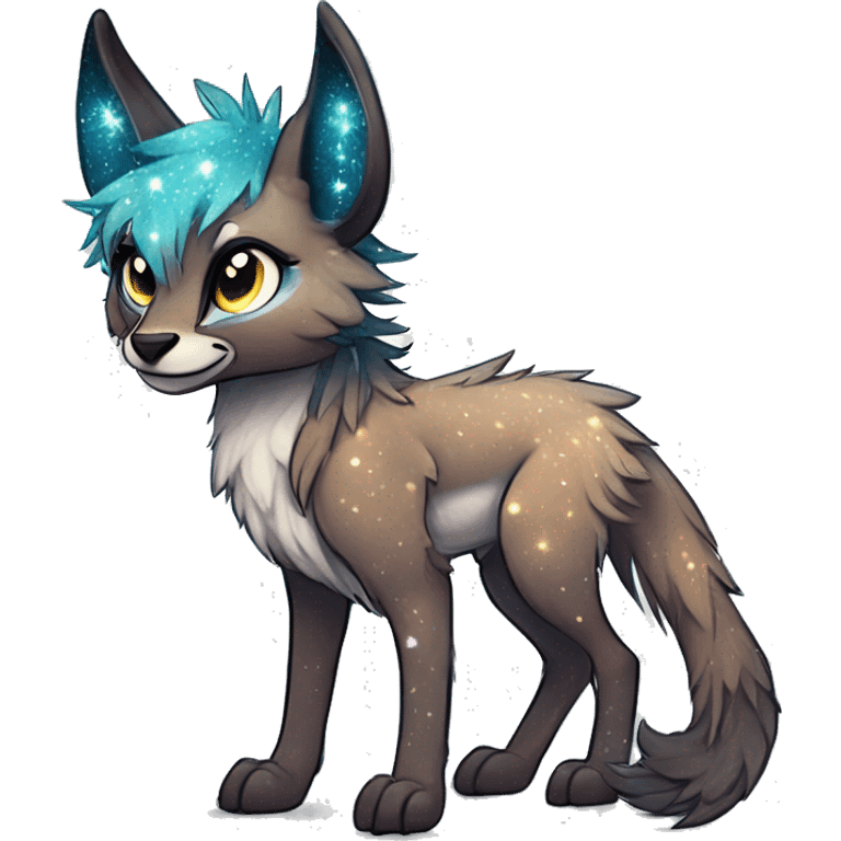 Cool cute Kawaii edgy fantasy animal sparkle fursona Fionbri creature by griffsnuff & LiLaiRa & Falvie full body emoji