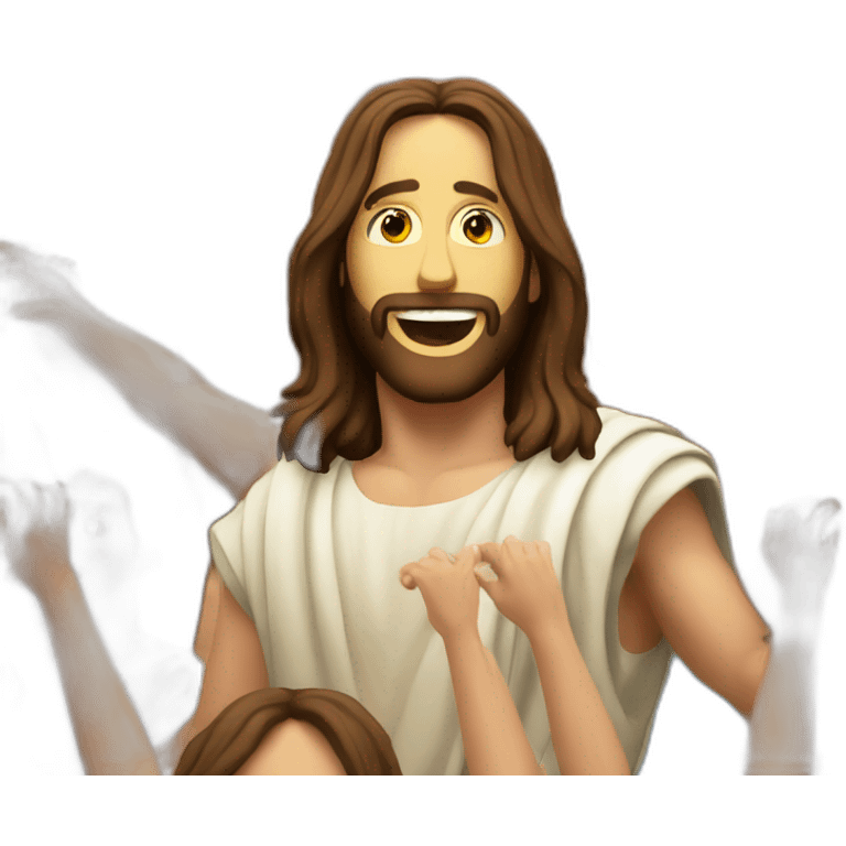 Jesus at a rave festival emoji