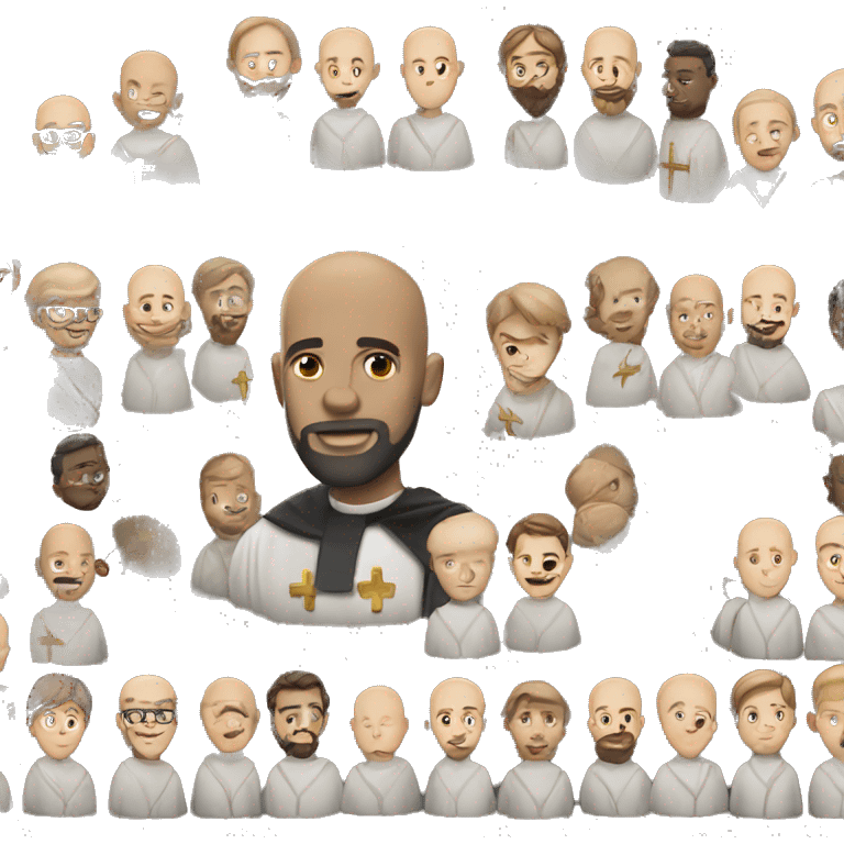 young, bald, bearded priest dressed for mass. emoji